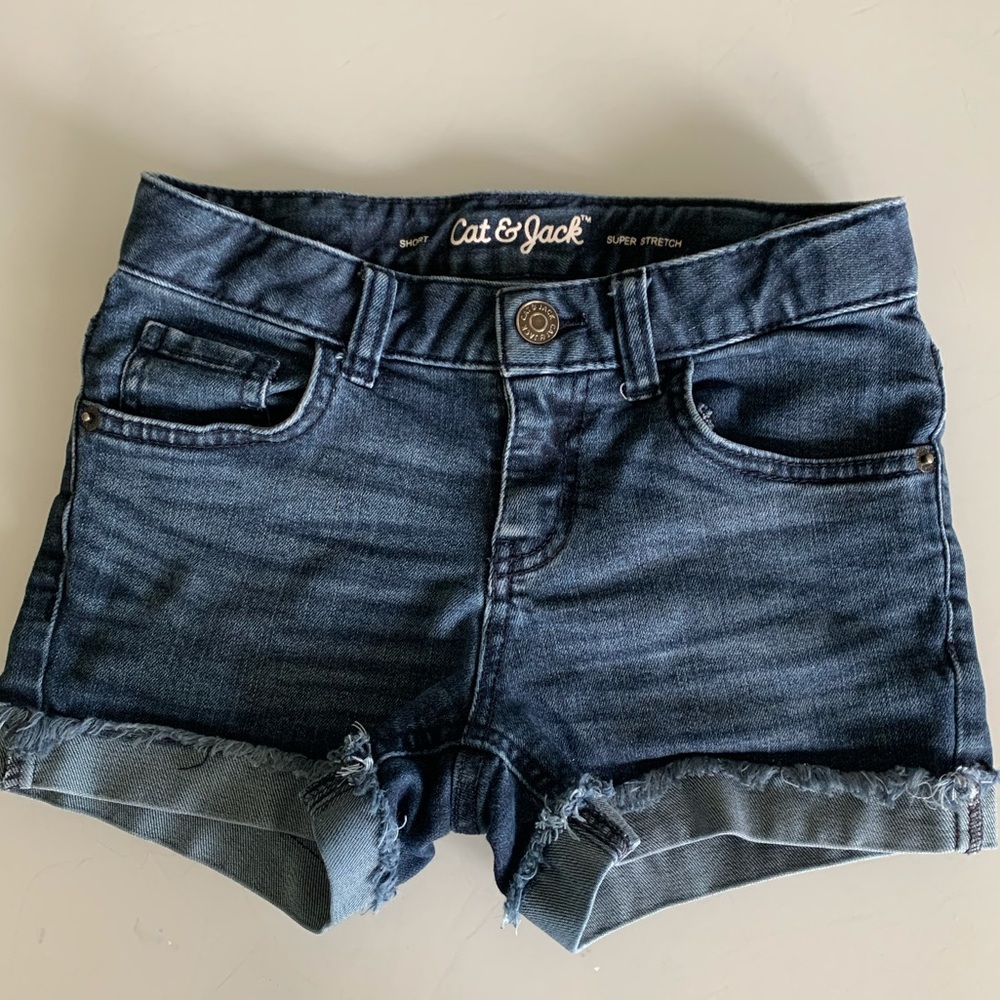 Girls Cat and Jack cuffed denim shorts